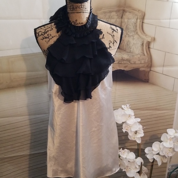 Bisou Bisou Tops - Bisou Bisou cream colored Top with Ruffled Front